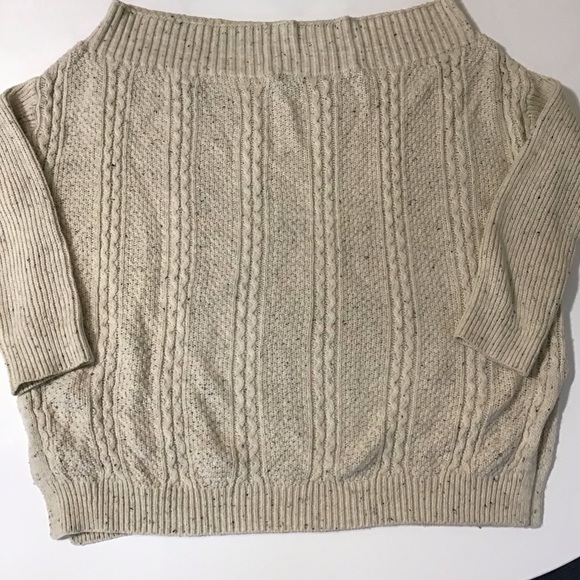 cozy casual Sweaters - Cable Knit Off Shoulder Sweater